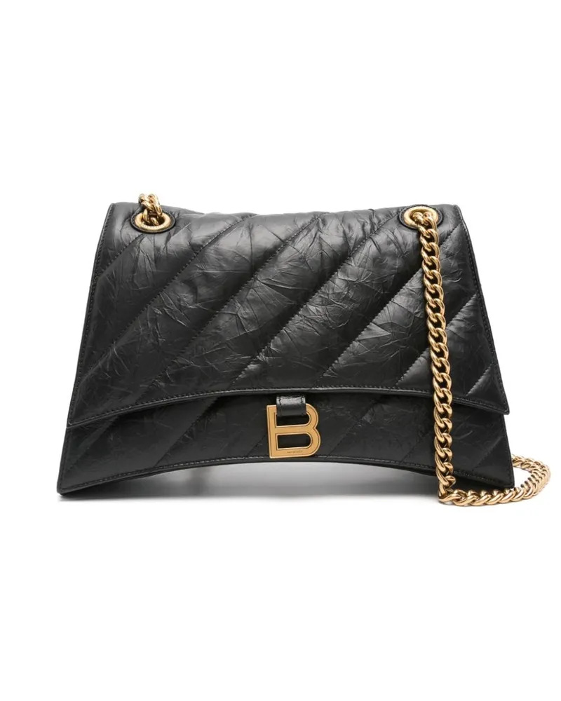 Balenciaga Gesteppte Crush Schultertasche - Schwarz Schwarz