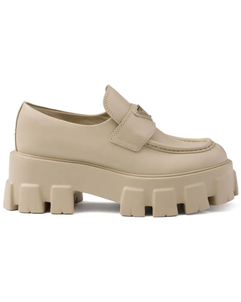 Prada Monolith Loafer mit Triangel-Logo - Nude Nude