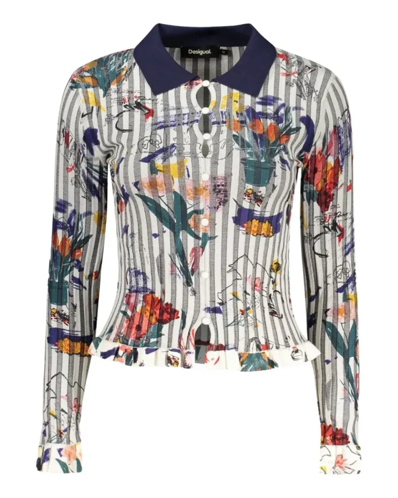 Desigual floral-print ruffled shirt - Nude Nude