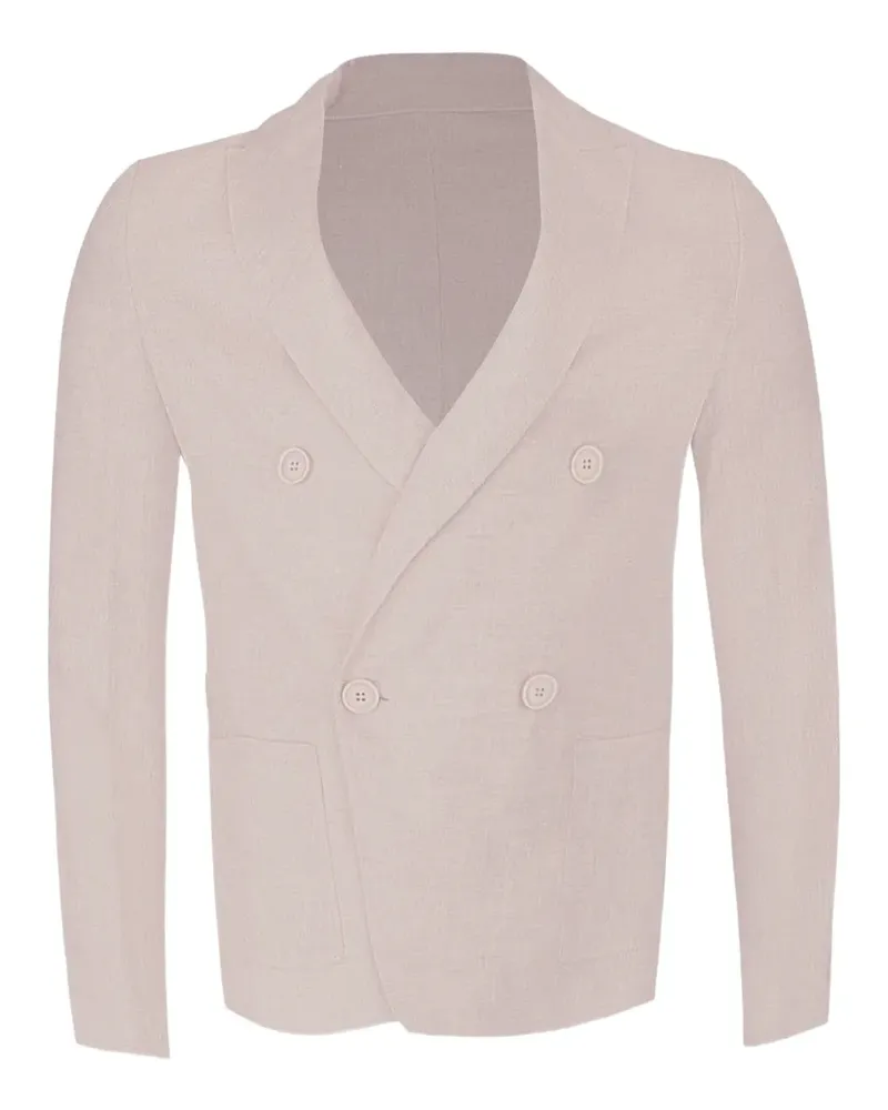 Eleventy double-breasted linen blazer - Nude Nude