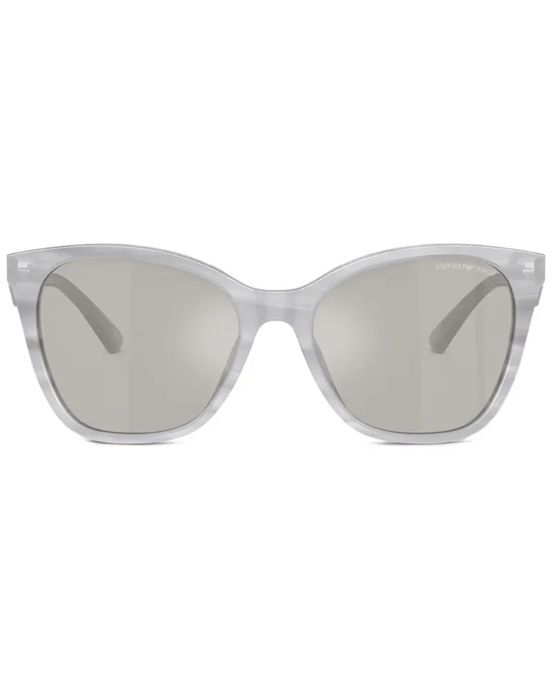 Emporio Armani Sonnenbrille mit geometrischem Gestell - Grau Grau