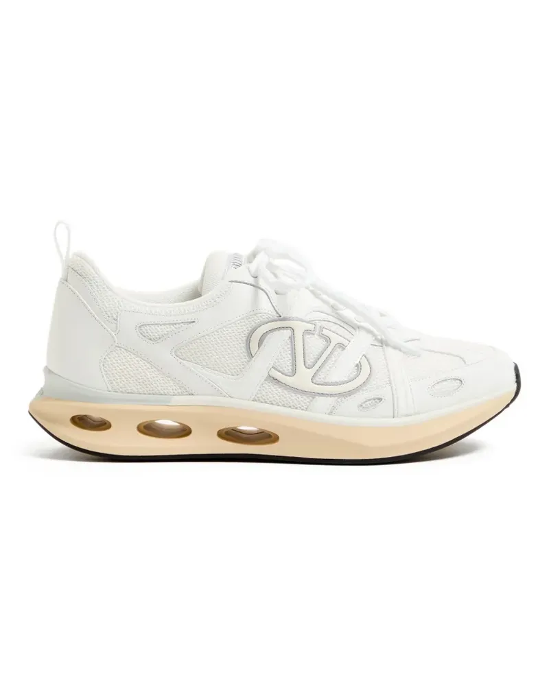 Valentino Garavani Easyjog Low-Top-Sneakers mit VLogo aus Kalbsleder und Stoff - Weiß Weiß