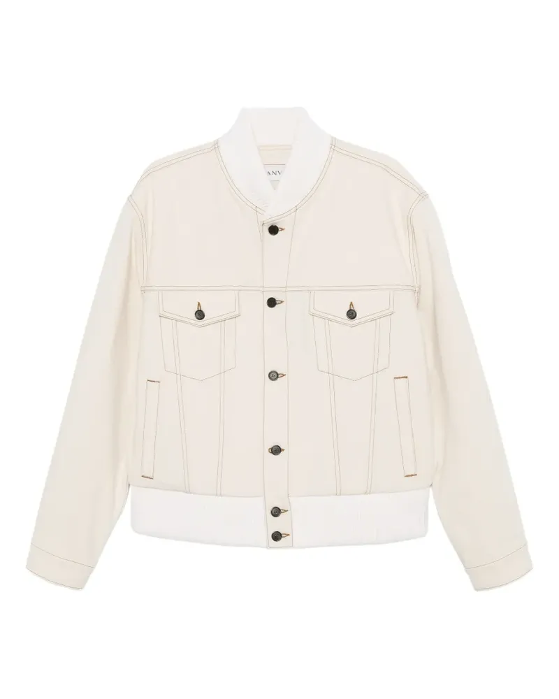 Lanvin button-up bomber jacket - Nude Nude