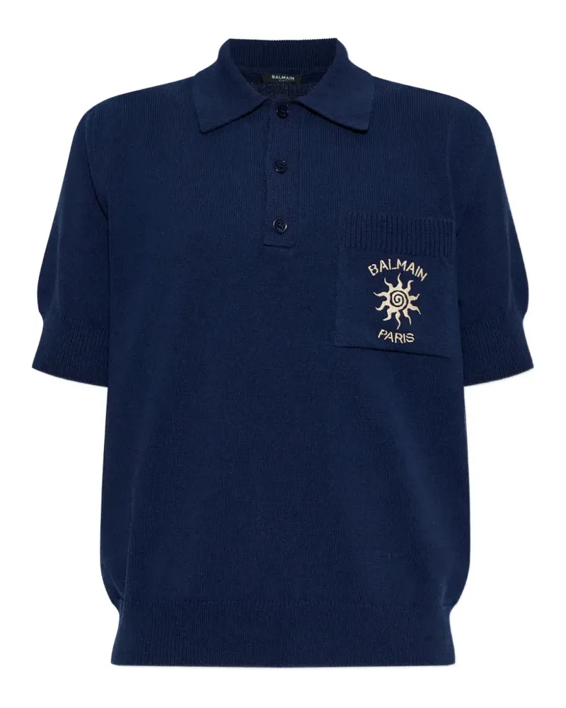 Balmain chest-pocket polo shirt - Blau Blau