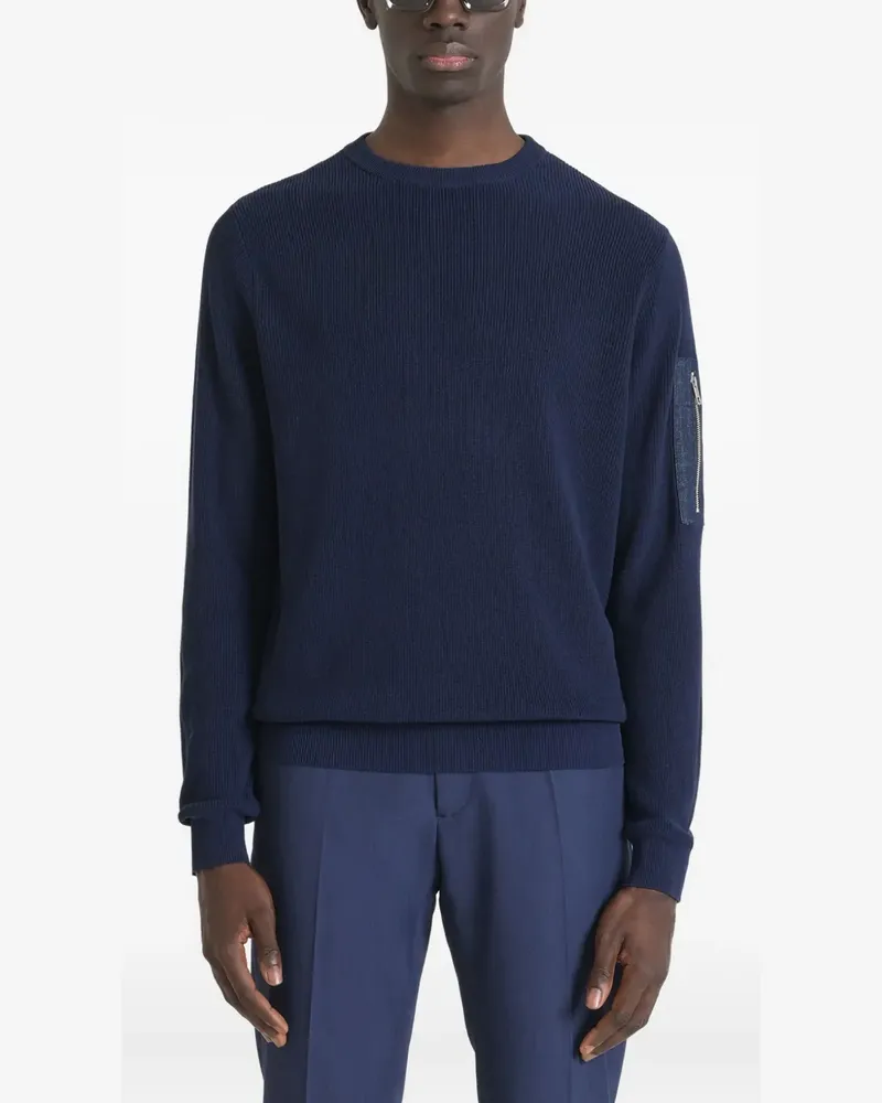Antony Morato Gerippter Pullover mit Tasche - Blau Blau
