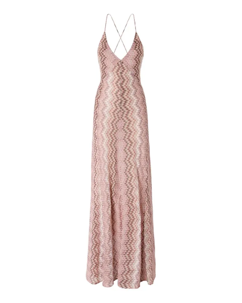 Missoni Langes Kleid aus Viskose mit Schlangenmotiv - Rosa Rosa