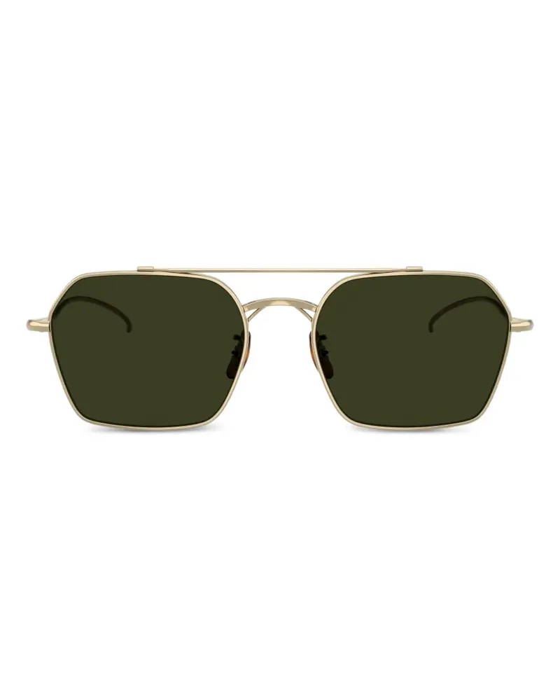 Oliver Peoples TK-15 geometric-frame double-bridge sunglasses - Gold Gold
