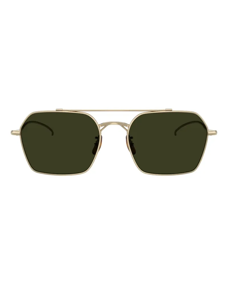 Oliver Peoples TK-15 geometric-frame double-bridge sunglasses - Gold Gold