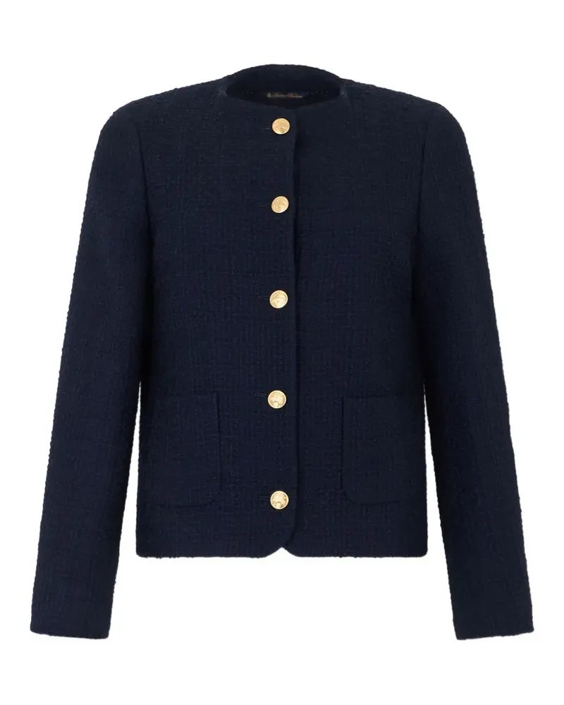 Brooks Brothers Jacke aus Tweed mit Knöpfen - Blau Blau