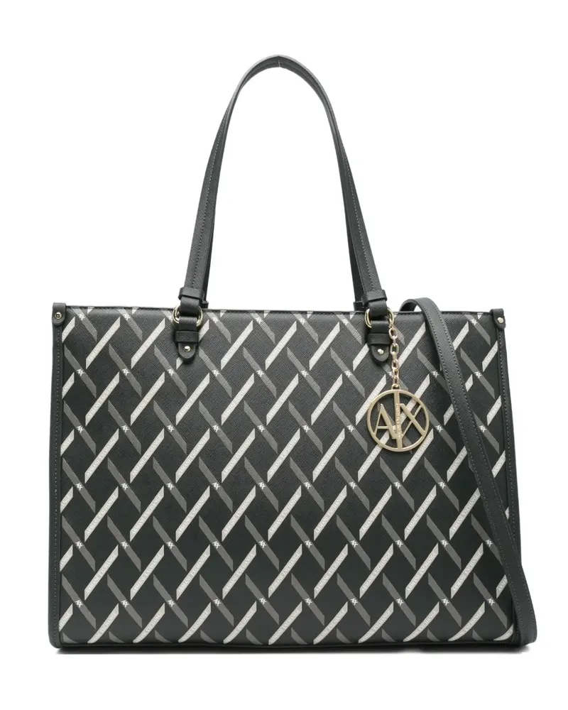 Armani Exchange geometric-pattern tote bag - Schwarz Schwarz