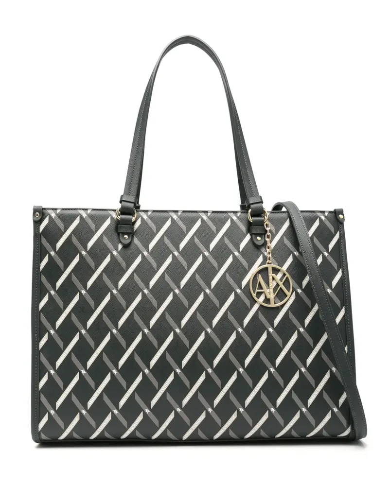 Armani Exchange Handtasche mit geometrischem Muster - Schwarz Schwarz