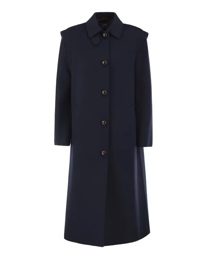 Max Mara button-fastening flared coat - Blau Blau