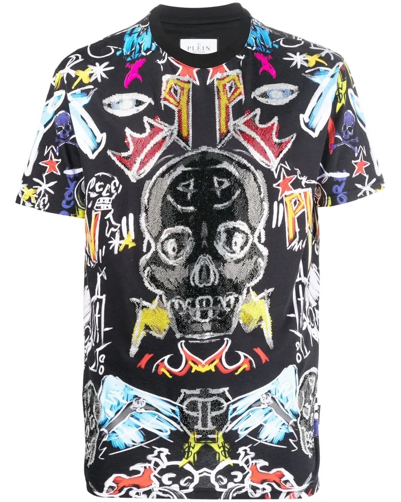 Philipp Plein T-Shirt mit grafischem Print - Schwarz Schwarz