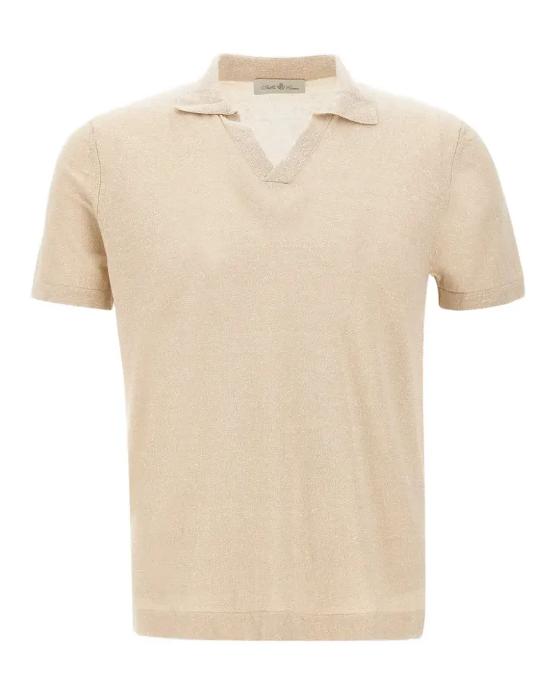 Della Ciana T-Shirt mit offenem Kragen - Nude Nude