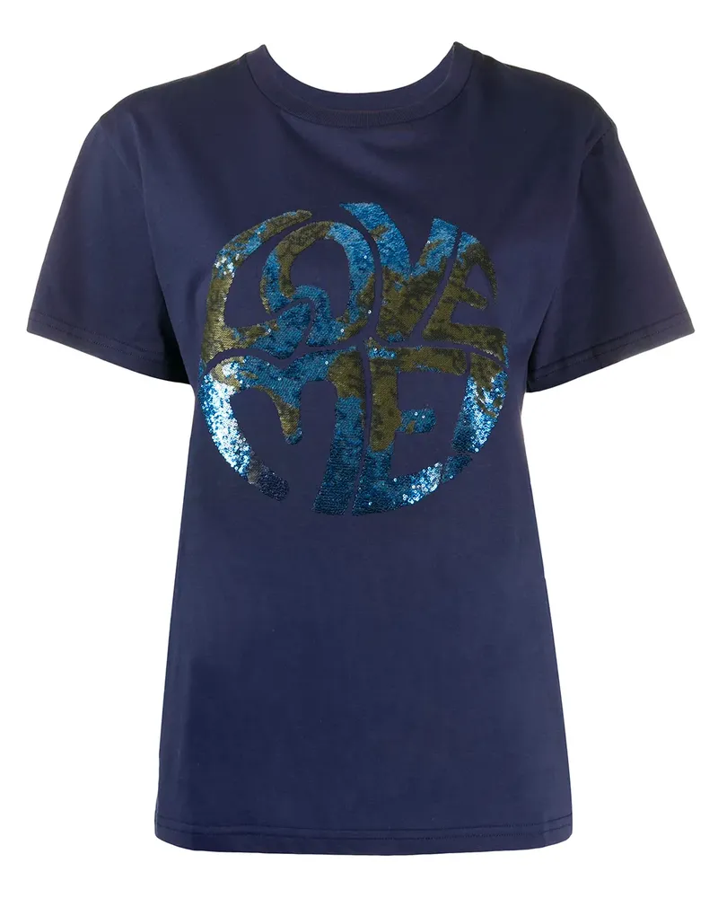 Alberta Ferretti T-Shirt mit Pailletten - Blau Blau