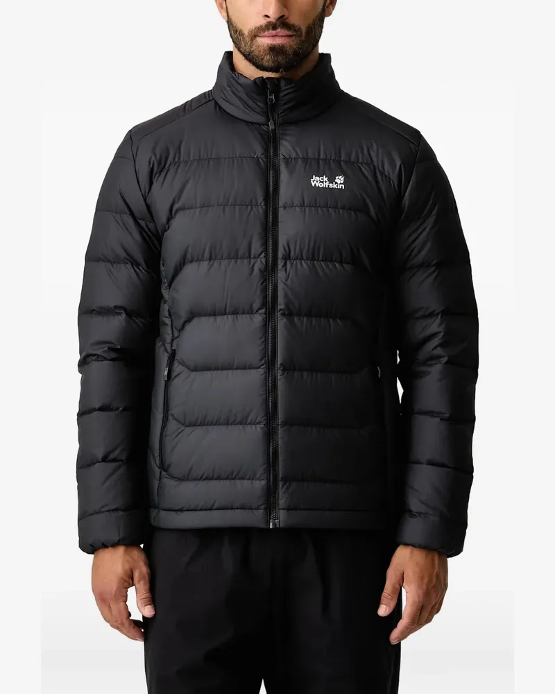 Jack Wolfskin Gesteppte Wild Pass Down Jacke mit Logo-Print - Schwarz Schwarz