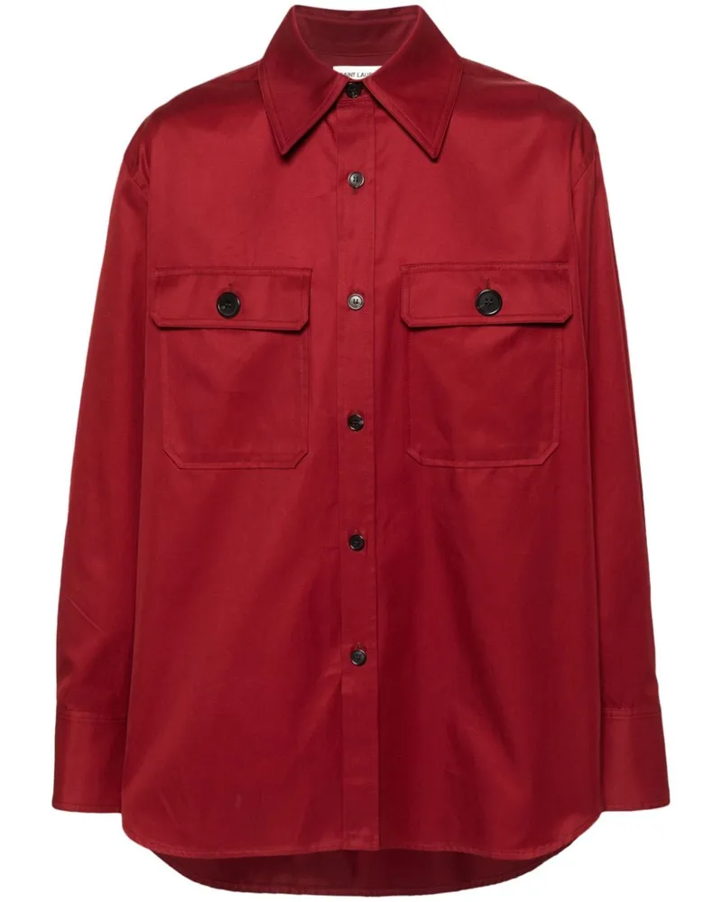 Saint Laurent Hemd mit Oversized-Kragen - Rot Rot