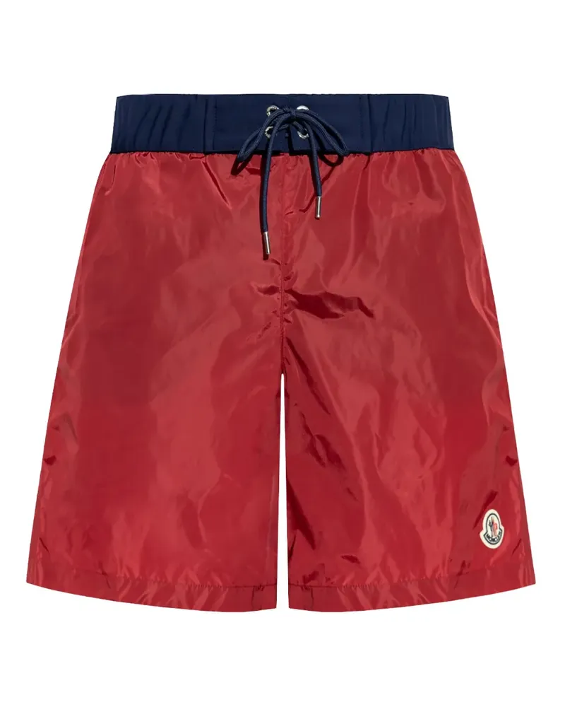 Moncler Badeshorts mit Logo - Rot Rot