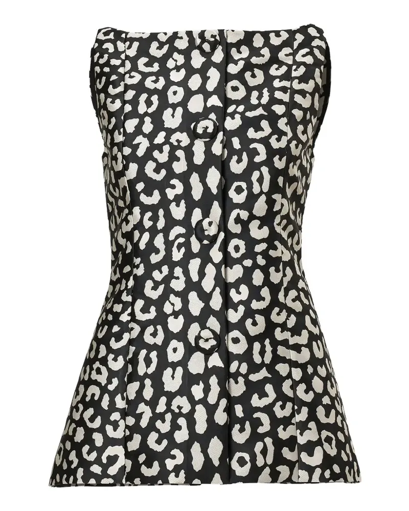Carolina Herrera New York Oberteil mit Leopardenprint - Schwarz Schwarz