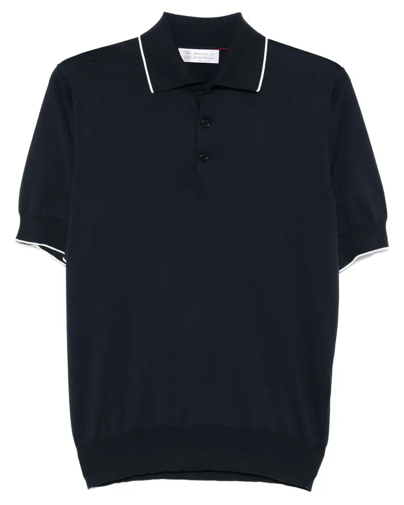 Brunello Cucinelli Gestricktes Poloshirt - Blau Blau