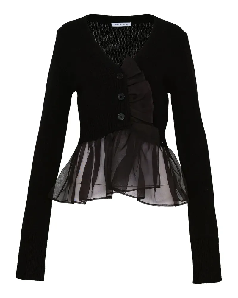 Cecilie Bahnsen Gerüschter Phlox Cardigan - Schwarz Schwarz