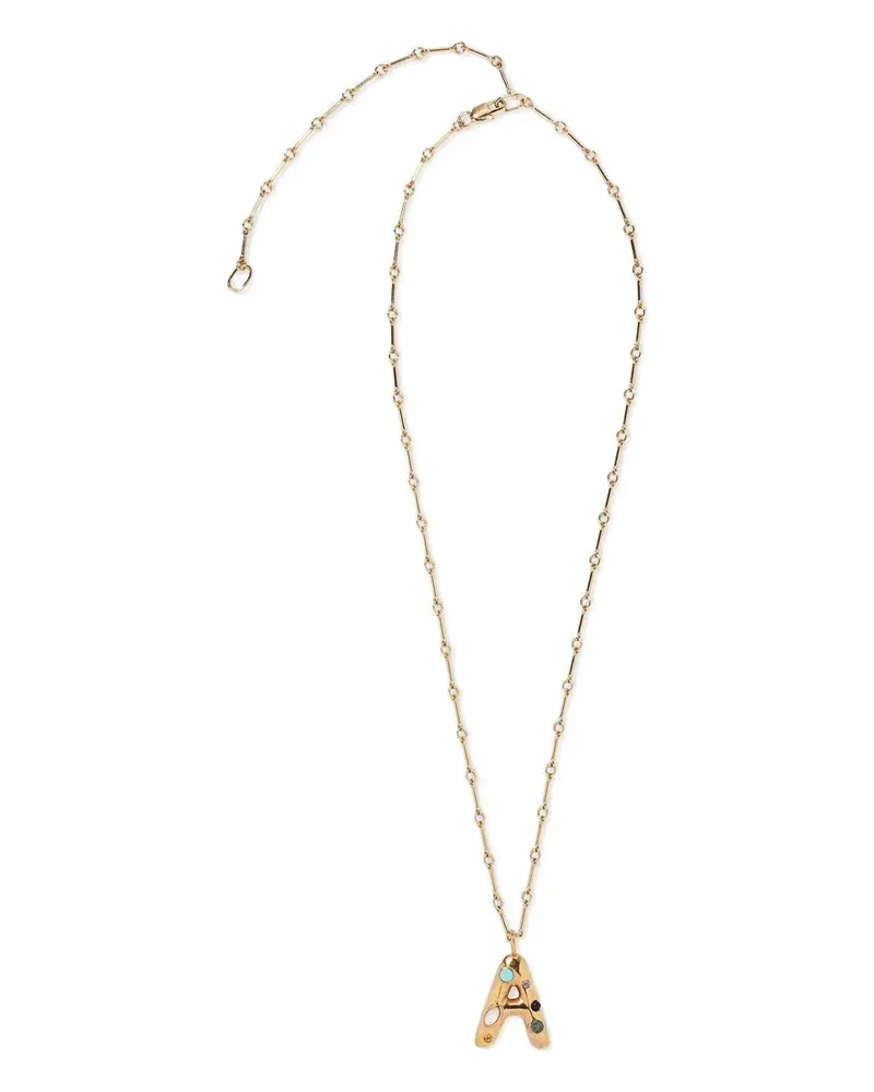 Lizzie Fortunato Confetti Letter Halskette mit Schmucksteinen - Gold Gold