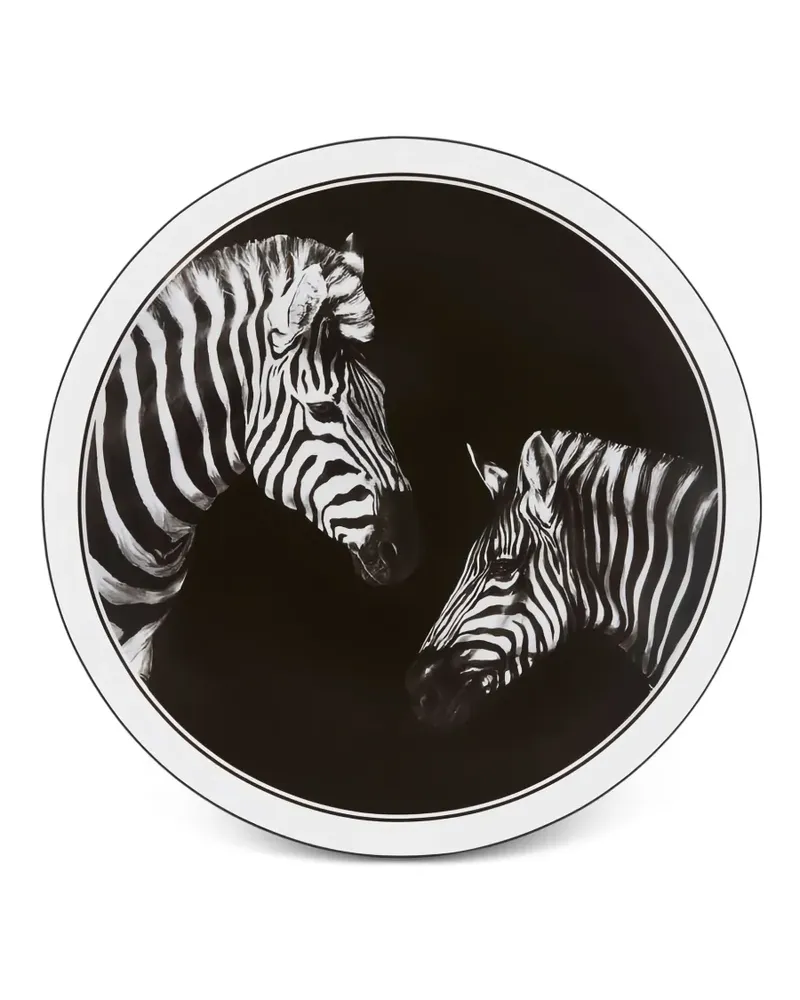 Dolce & Gabbana Teller mit Zebra-Print - Schwarz Schwarz