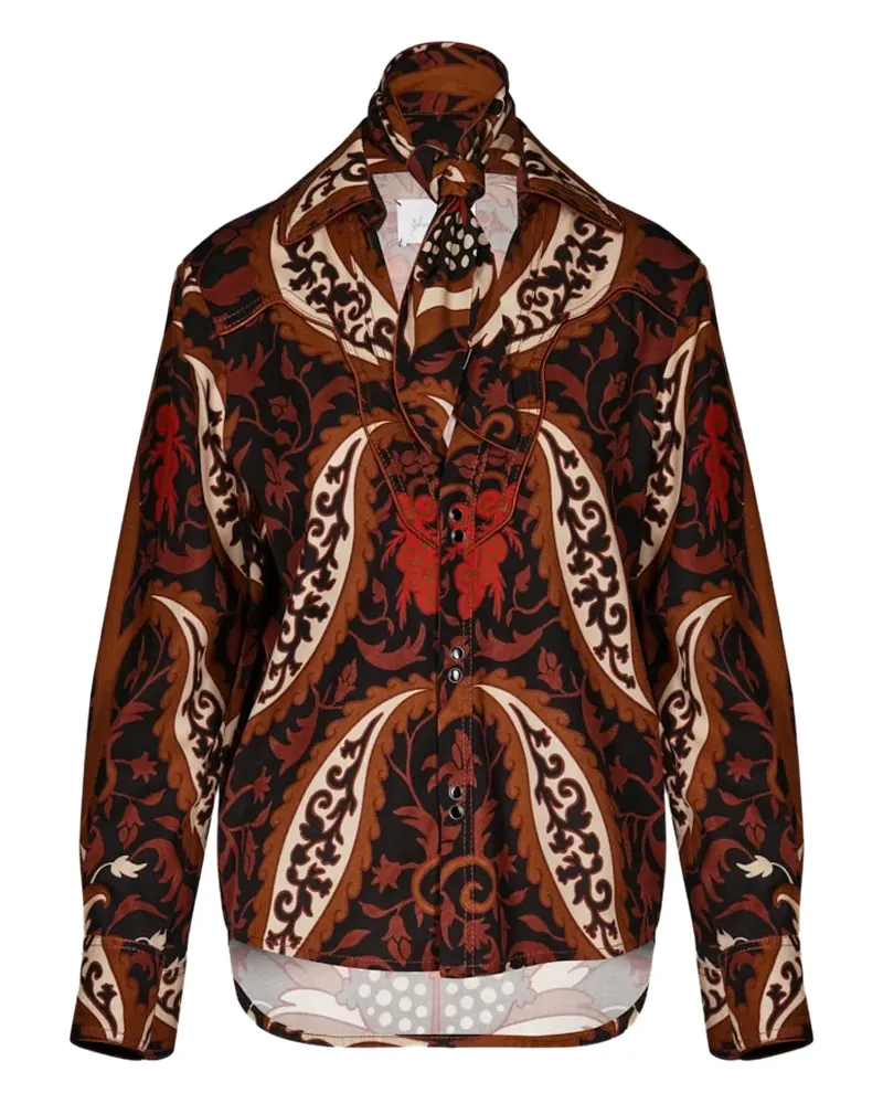 Johanna Ortiz twill printed shirt - Braun Braun