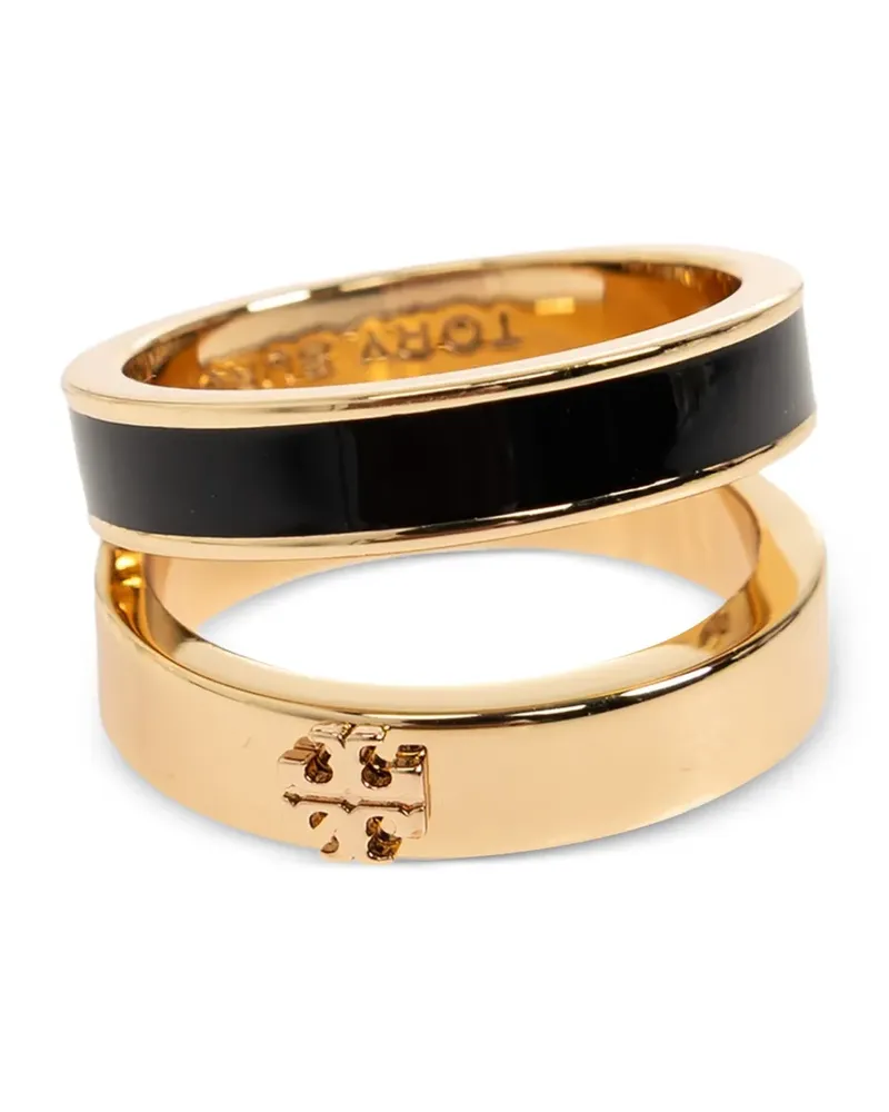 Tory Burch Icon enamel double ring - Gold Gold