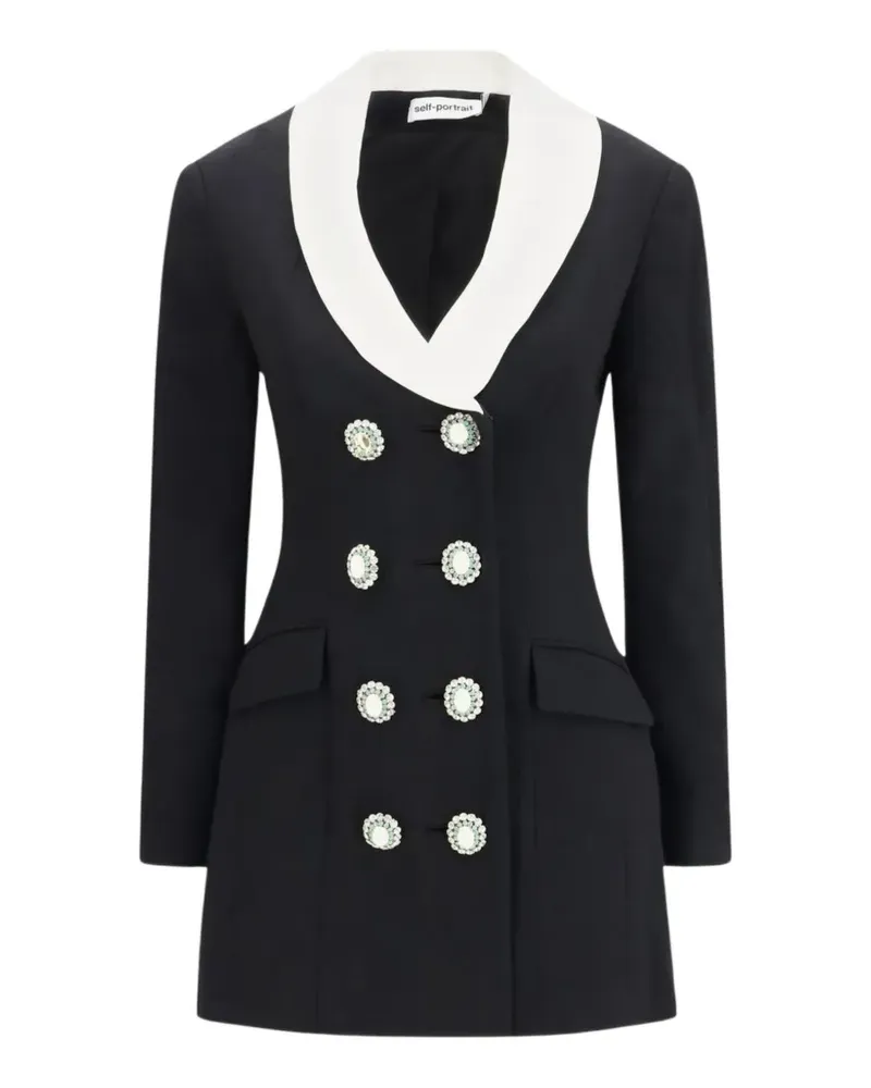 Self-Portrait jewel-button mini blazer dress - Schwarz Schwarz