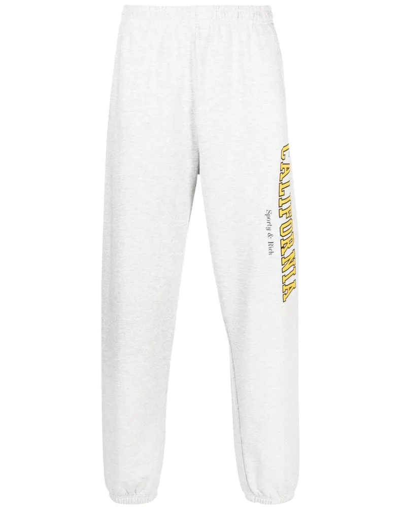 SPORTY & RICH Hose mit Text-Print - Grau Grau