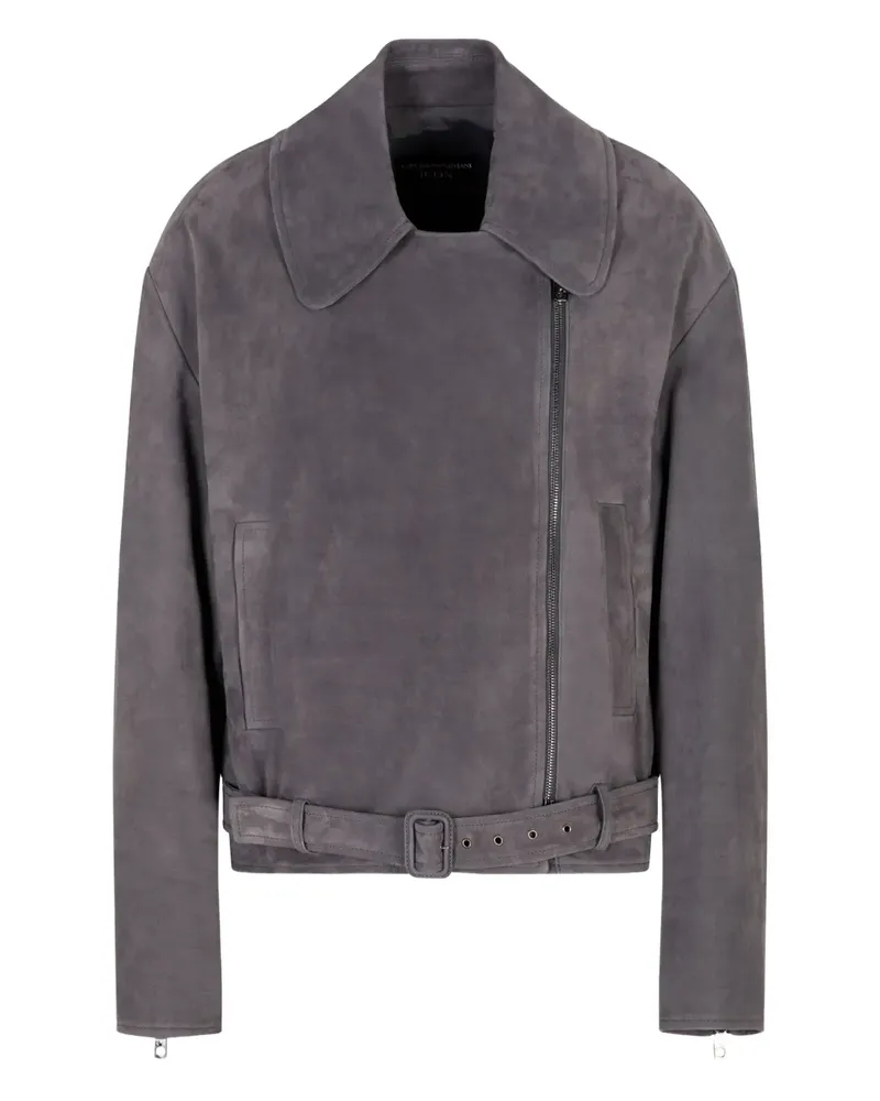 Emporio Armani Asymmetrische Jacke mit Gürtel - Grau Grau