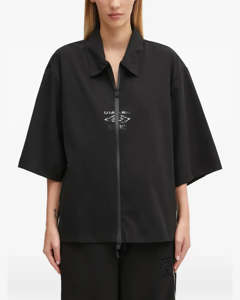 RAINS x Umbro piping zip-up shirt - Schwarz Schwarz