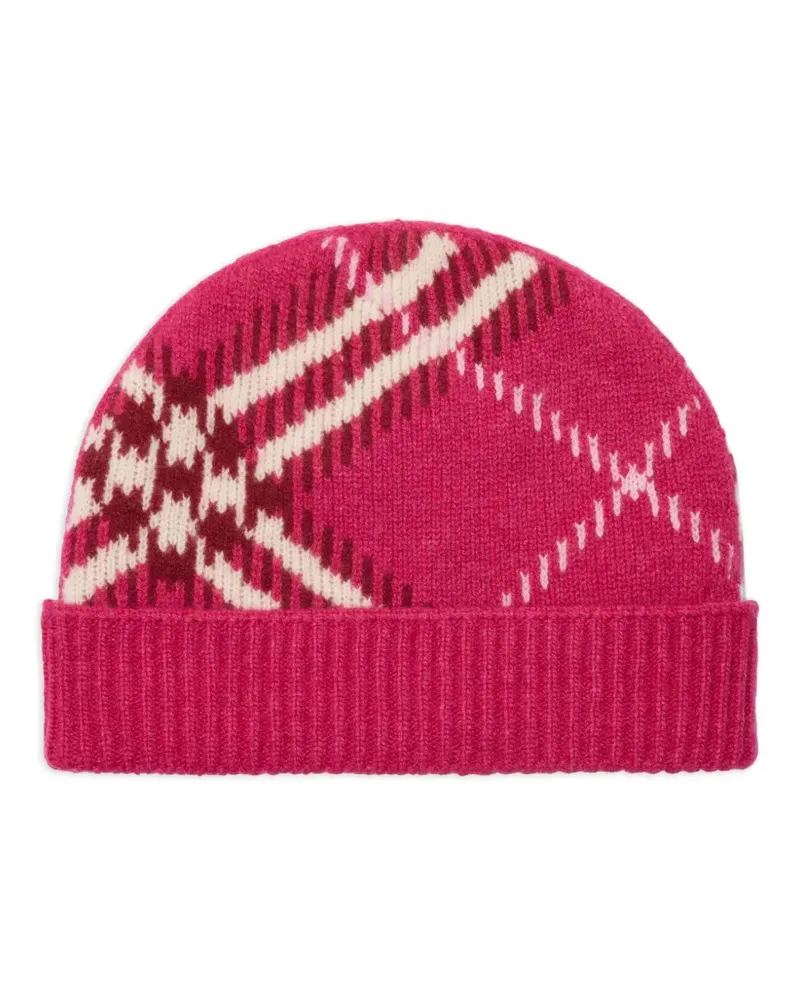 Burberry Beanie mit Jacquardmuster - Rosa Rosa