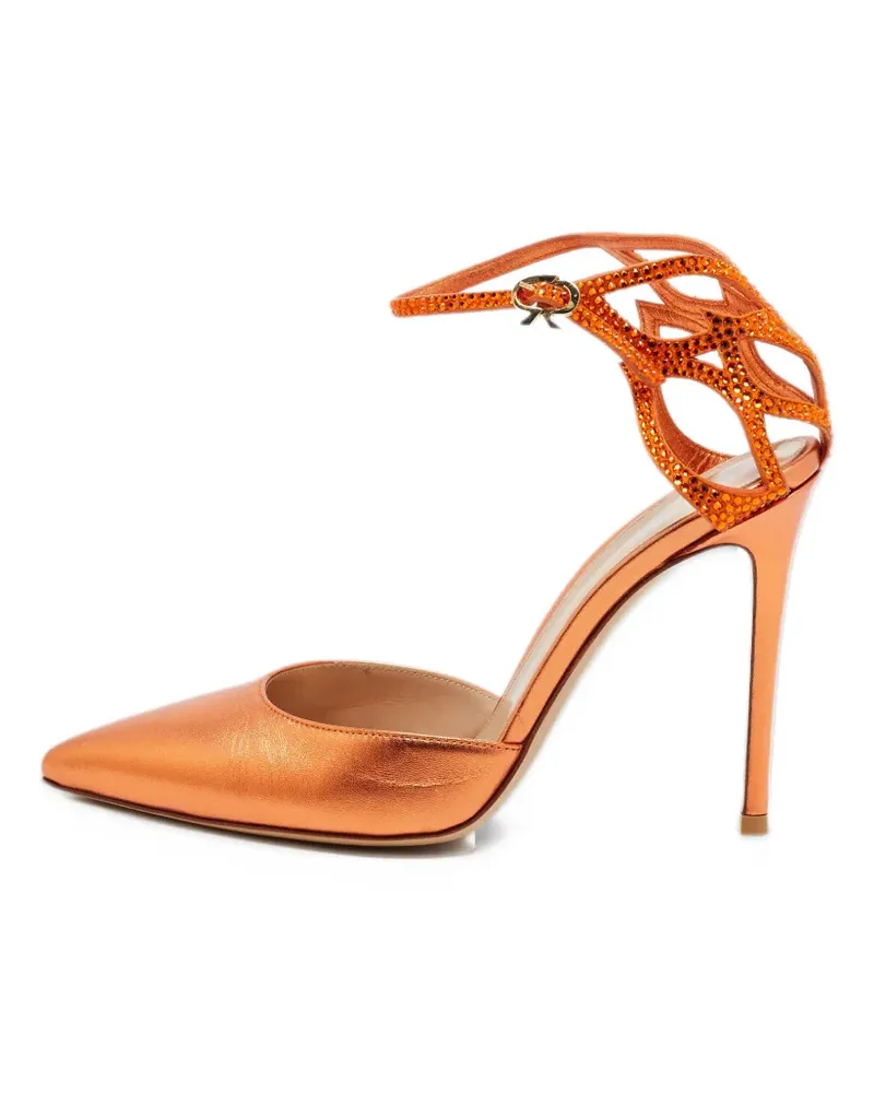 Gianvito Rossi Fleur ankle-strap sandals - Orange Orange