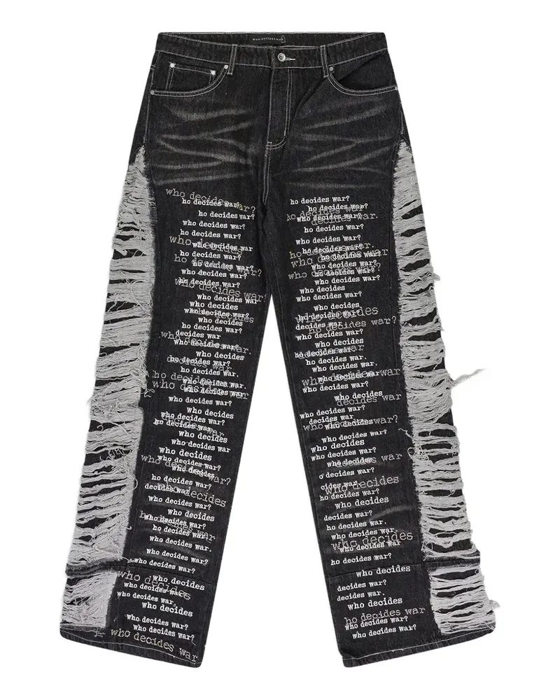 WHO DECIDES WAR Ultra Flare Scripture distressed jeans - Schwarz Schwarz