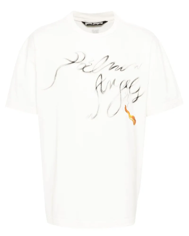 Palm Angels Foggy T-Shirt mit Logo-Print - Weiß Weiß