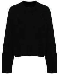 Heliot Emil Cropped-Pullover in Spiralstrick Schwarz