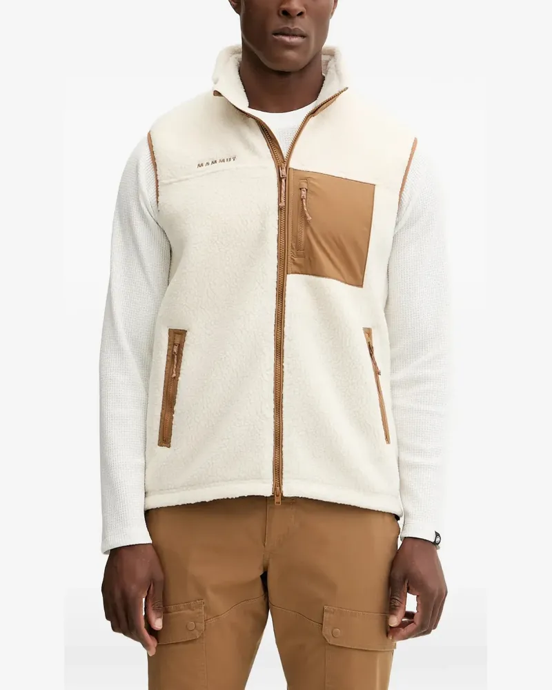 Mammut logo-embroidered fleece vest - Nude Nude