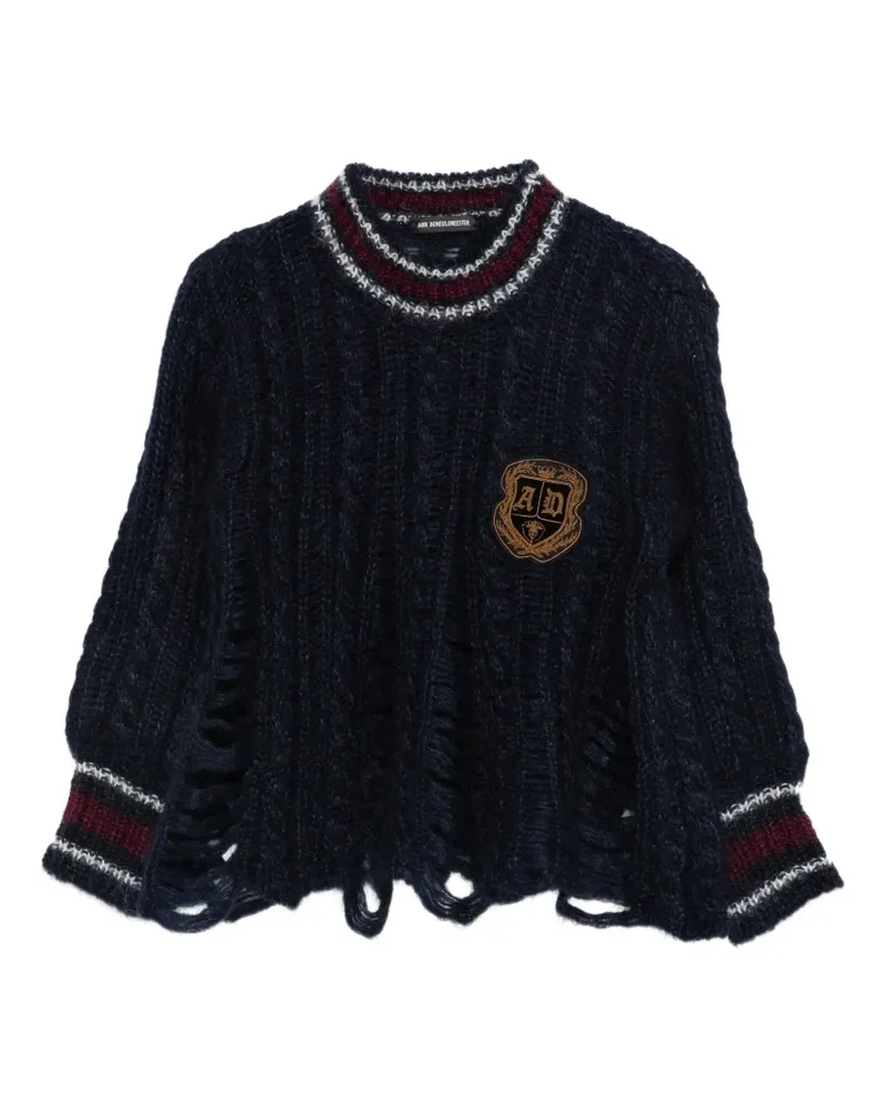 Ann Demeulemeester Pullover mit Zopfmuster - Blau Blau