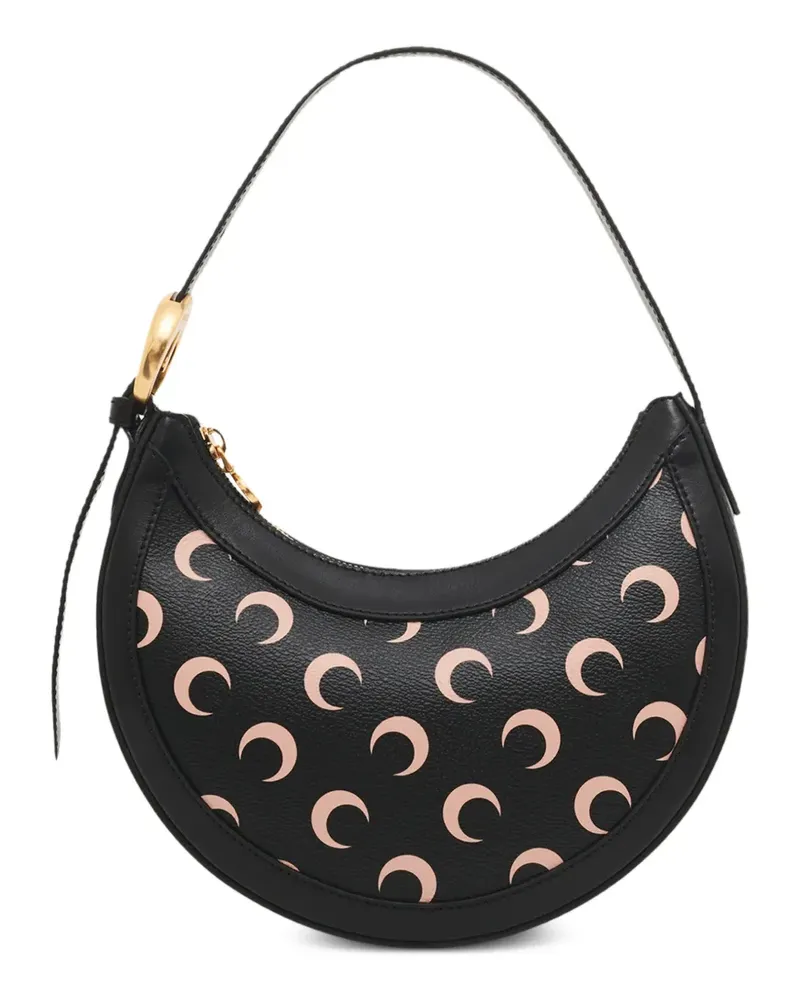 Marine Serre Mini Eclips Schultertasche mit Mond-Print - Schwarz Schwarz