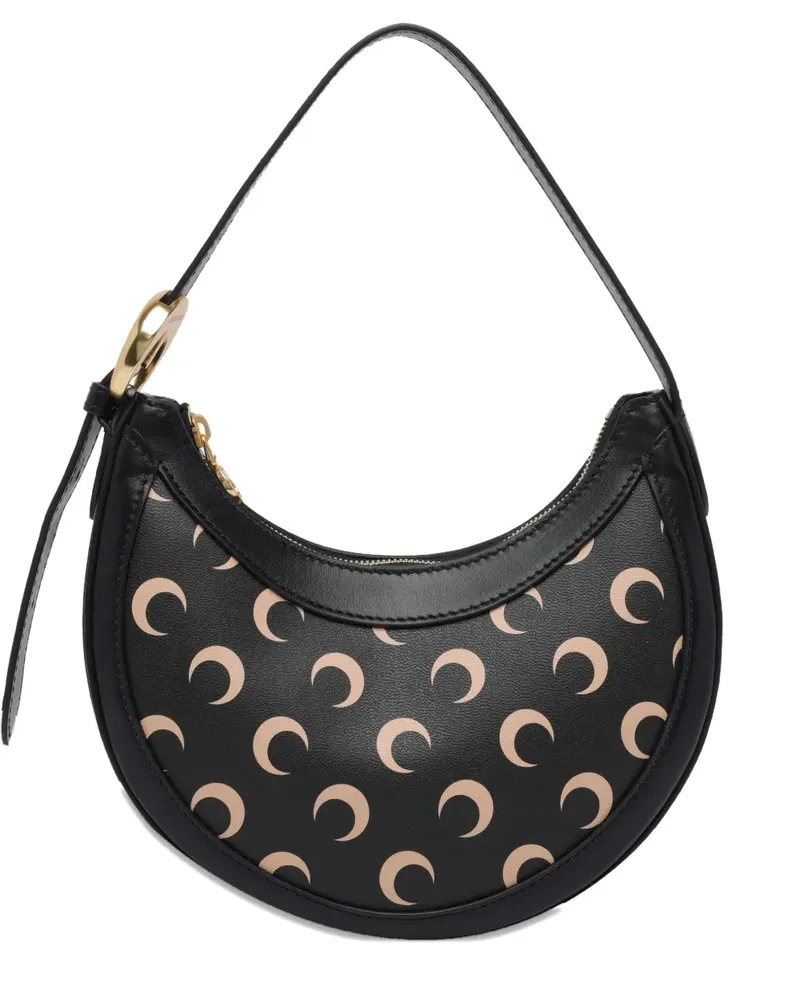 Marine Serre Mini Eclips Schultertasche mit Mond-Print - Schwarz Schwarz