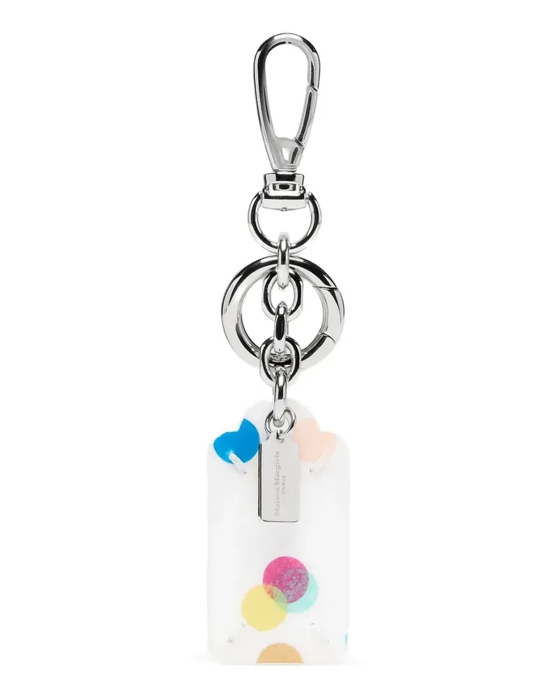 Maison Margiela double tag confetti-print keyring - Weiß Weiß