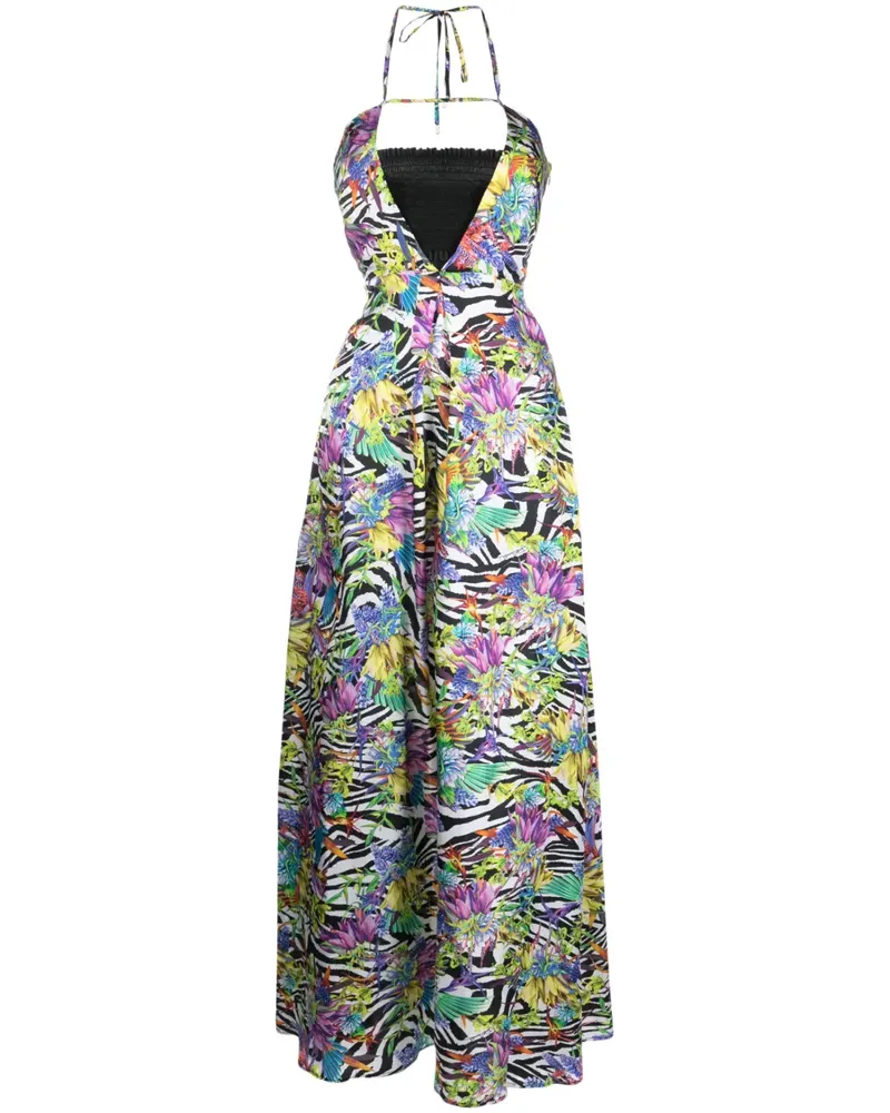 Just Cavalli Maxikleid mit Blumen-Print - Weiß Weiß