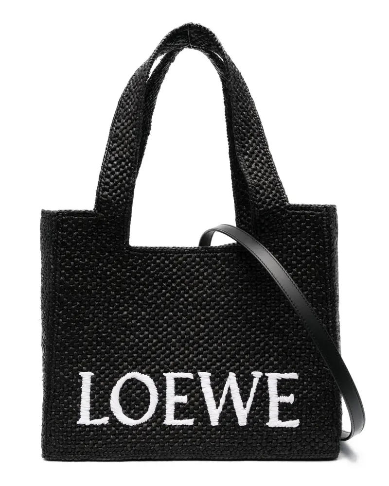 Loewe Shopper aus Bast - Schwarz Schwarz