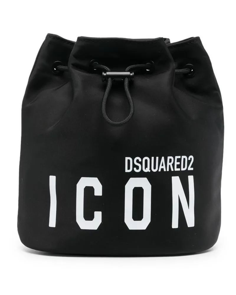 Dsquared2 Beuteltasche mit "Icon"-Print - Schwarz Schwarz