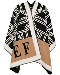 Elisabetta Franchi Poncho mit geometrischem Muster Schwarz