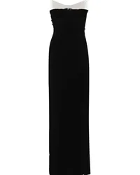 Thierry Mugler Schulterfreies Maxikleid Schwarz