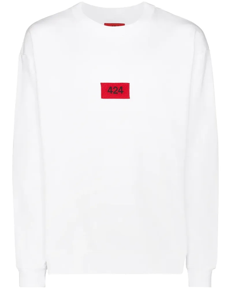FourTwoFour on Fairfax Sweatshirt mit Logo-Patch - Weiß Weiß