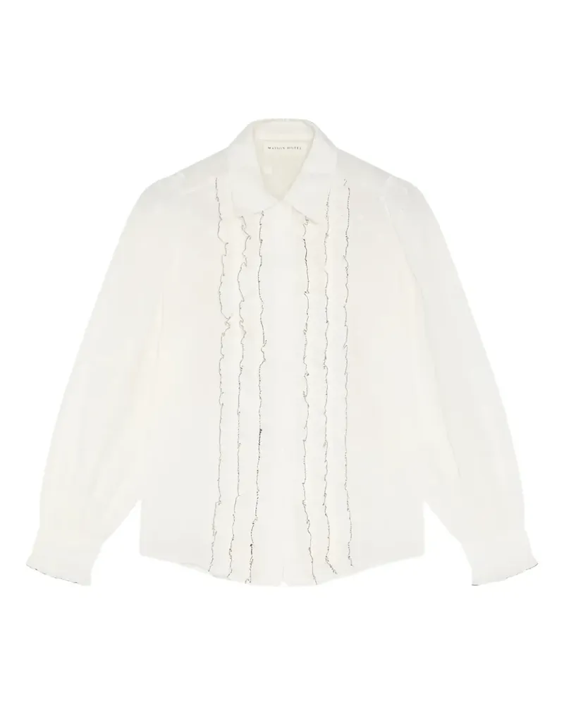 MAISON HOTEL Rosarillo ruffled plumetis shirt - Weiß Weiß
